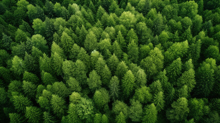 Aerial image of green forest. Environment background.