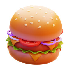 burger 3d icon illustration