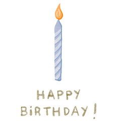 a birthday day candle illustration for card decoration , minimal card