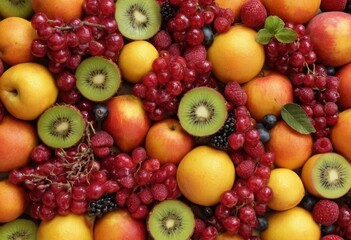 Naklejka na ściany i meble summer seasonal fruits