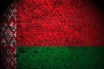 belarus flag on brick wall