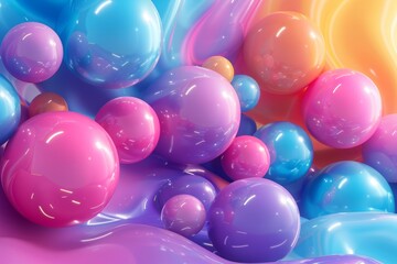 This is an abstract image of colorful balls of various sizes