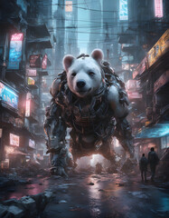 The future world is destroyed by human handiwork. Only some animals survived.