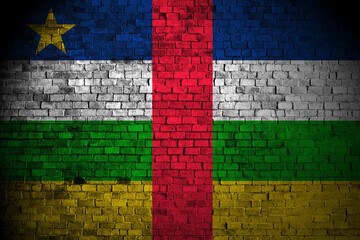 central africa flag on brick wall