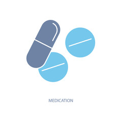 medication concept line icon. Simple element illustration. medication concept outline symbol design.