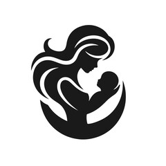 Childcare logotype vector silhouette isolated on white background