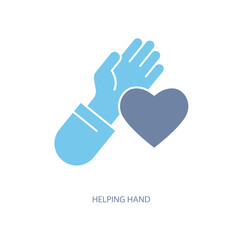 helping hand concept line icon. Simple element illustration. helping hand concept outline symbol design.