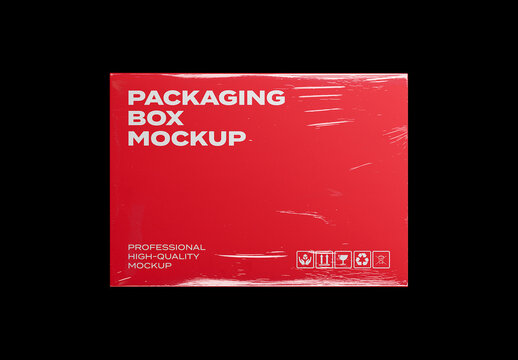 Box Pack Package Identity Branding Texture Paper Cardboard Delivery Post Mockup Template Mail Packaging
