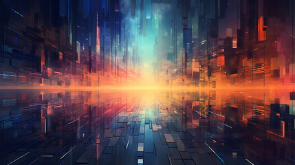 Produce an abstract background inspired by futuristic cityscapes.