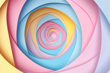 layered paper spiral shape, pattern, vibrant, gradient decorative element, colorful and bright colors, spiral waves