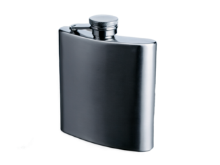 hip flask isolated on white