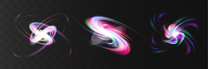 Crystal rainbow light reflection effect. Colorful clear iridescent lenses.