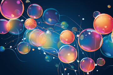 Array of vibrant soap bubbles in vector format 