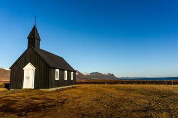 Búðakirkja black church at Snaefellsnes peninsula Iceland