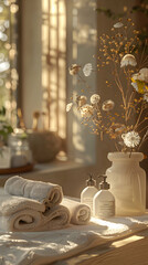 Serene Spa Day: Mothers Pampered with Massages, Facials, and Relaxation in Photo Realistic Setting - Stock Concept
