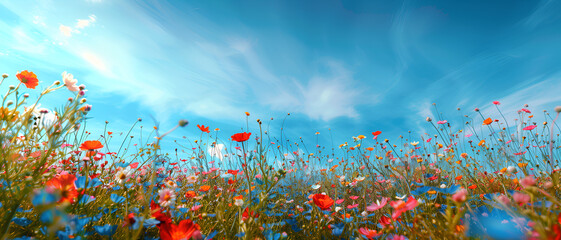 Flower field with vibrant color