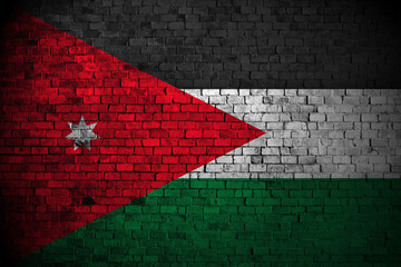jordan flag on brick wall