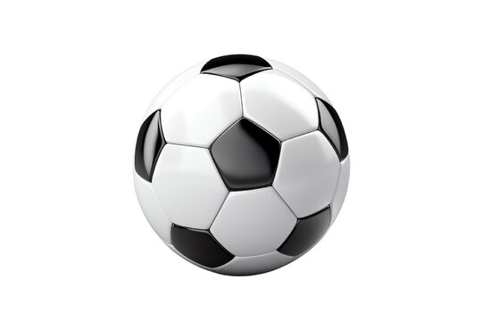Fototapeta Black and white soccer ball on a transparent background.