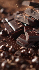 Animated Explainer: Dark Chocolate's Health Benefits in Ultra Realistic Photo Stock Concept
