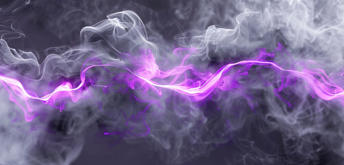 Heather gray smoke with bright violet neon offers a subtly dynamic event setting.