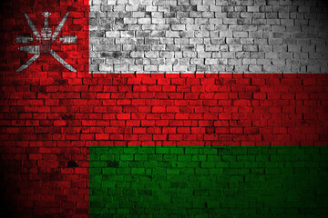 oman flag on brick wall