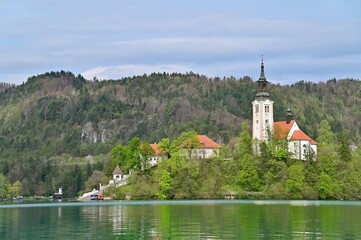 Church of the Assumption of Maria on Lake Bled in Slovenia