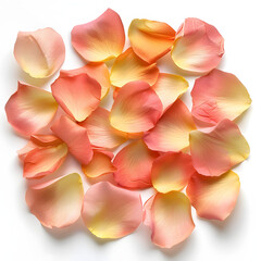 Close-up of flower petals isolated on white background, isometry, png
