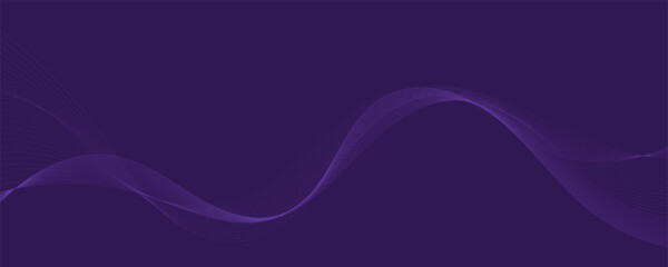 Purple background with flowing wave lines. Futuristic technology concept. Vector illustration