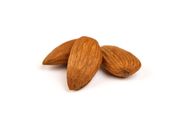 Almond. Almond nuts, close-up, isolated on a white background