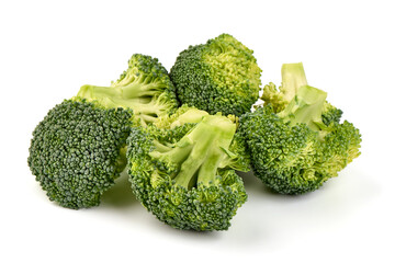 Fresh green broccoli, isolated on white background. High resolution image