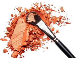 Make up powder isolated on transparent background.