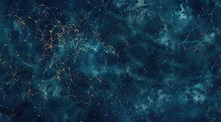 Neural network with neurons and brain cells on a dark blue background, brain synapse, concept of artificial intelligence, mental activity.