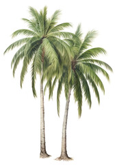 Obraz premium PNG Palm trees drawing plant tranquility.