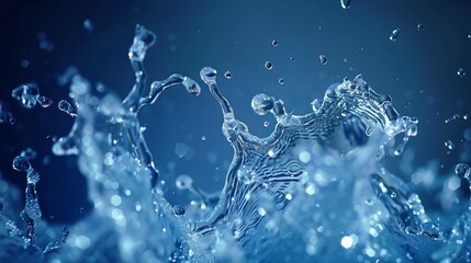 abstract water splash on blue background