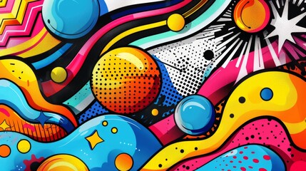 pop art inspiration, a dynamic pop art backdrop featuring bright colors and daring designs ideal for creative endeavors and artwork, great for projects and designs