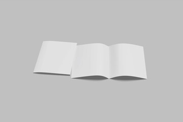 A4 Bifold Brochure White Blank Mockup