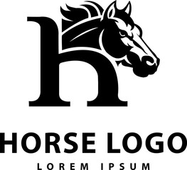 Web logo combining the letter h and a horse's head