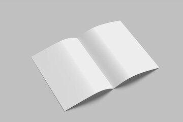 A4 Bifold Brochure White Blank Mockup