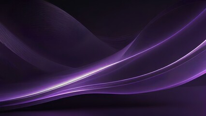 Lines of purple wavy shining lights in a dark background. 3d Modern and technologic abstract background wallpaper
