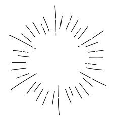 Obraz premium Hand drawn vintage sunburst. Vector ilustration