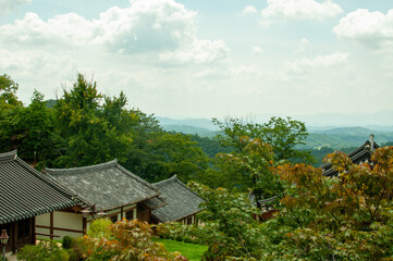 korean temple in the mountains