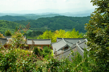 korean landscape old style house