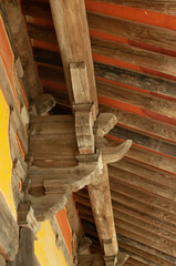 korean ancient house wooden door column frame
