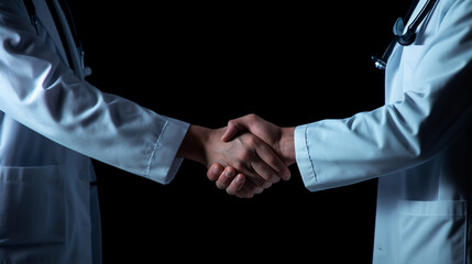 close up of two doctors hands shaking their hands
