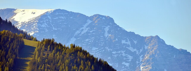 Panorama of the mountains in Austria