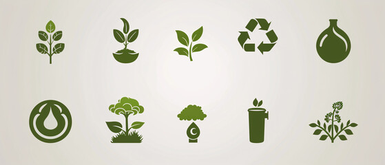 Ecology icons set. Vector design elements for your application or corporate identity.
