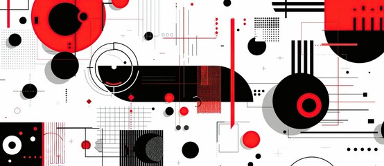 Abstract background in red, black and white colors