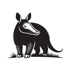 Stylish aardvark illustration in silhouette design - Aardvark illustration
