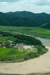 view of the countryside with river
