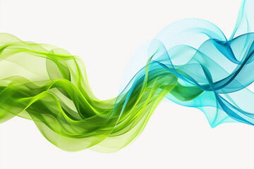 Bright lime green and electric blue tiddle waves, forming an abstract that is both refreshing and bold, set against a solid white background.